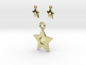 Star Pendant And Earrings in 18K Gold Plated