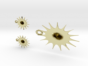Sun Earrings And Pendant in 18K Gold Plated
