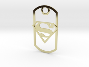 Superman dog tag in 18K Gold Plated