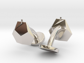 Asp mk II - Cufflinks (pair) in Rhodium Plated Brass