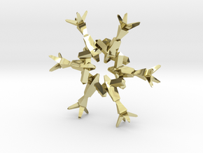 Snow Flake 6 Points B - 4.6cm in 18K Gold Plated