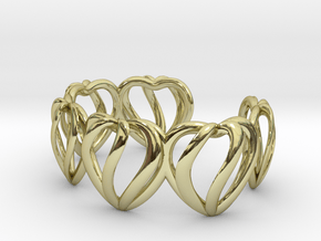 Heart Cage Bracelet (5 large hearts) in 18K Gold Plated