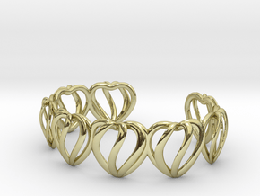 Heart Cage Bracelet (8 small hearts) in 18K Gold Plated