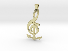 Note and Anchor Pendant in 18K Gold Plated
