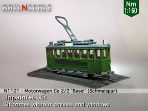 Motorwagen Ce2/2 Nr 8"-21" (Nm 1:160) in Smooth Fine Detail Plastic