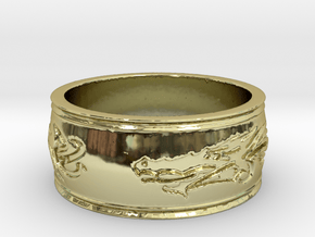 Regent Dragon Ring Size 8 in 18K Gold Plated