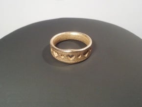 Heart Ring in Polished Bronzed Silver Steel
