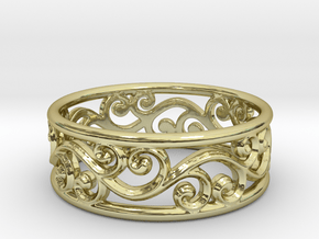 Hollow swirls ring size 7 in 18K Gold Plated