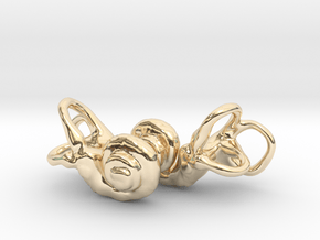 Inner Ear / Cochlea Earring Pair (left & right) in 14k Gold Plated Brass