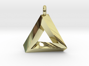 Penrose Triangle - Pendant (3.5cm | 3.5mm O-Ring) in 18K Gold Plated