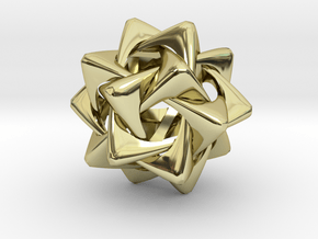 Compound of Five Rounded Tetrahedra in 18K Gold Plated