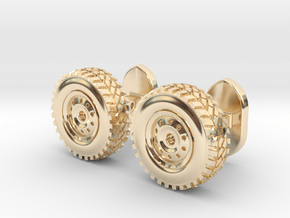 Wheel cufflinks  in 14k Gold Plated Brass