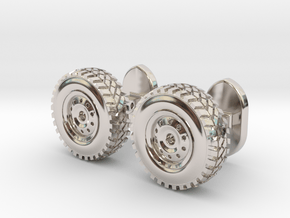 Wheel cufflinks  in Rhodium Plated Brass