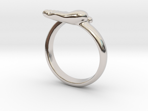 Newborn baby foot ring in Rhodium Plated Brass