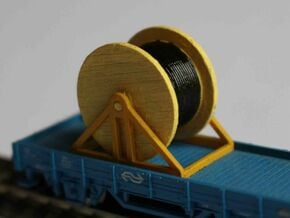 N Scale Cable Reel (Full) On Stand in Smooth Fine Detail Plastic