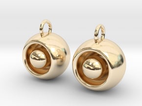 Floating Iris Earrings in 14k Gold Plated Brass