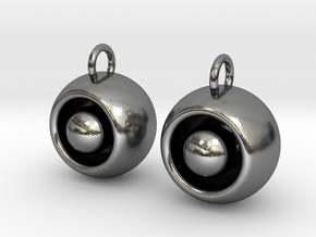 Floating Iris Earrings in Polished Silver