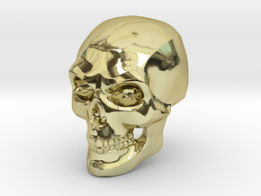3D Printed Skull - Small in 18K Gold Plated