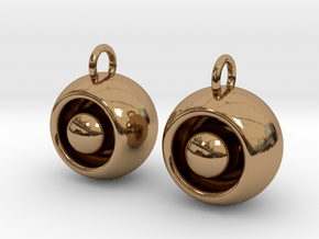 Floating Iris Earrings in Polished Brass