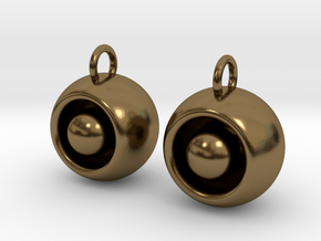 Floating Iris Earrings in Polished Bronze
