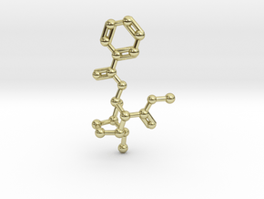 Cocaine Molecule Necklace Keychain in 18K Gold Plated