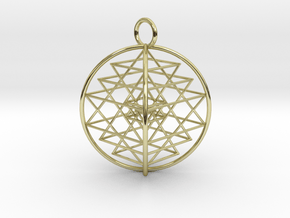 3D Sri Yantra 4 Sided Symmetrical 2.2" in 18K Gold Plated