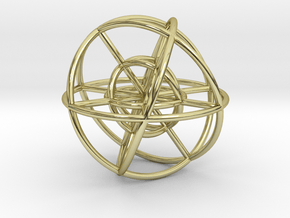 8Cubeoctahedral Sphere Inside Sphere 48x2mm in 18K Gold Plated
