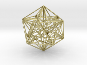 Sacred Geometry: Icosahedron with Stellated Dodeca in 18K Gold Plated