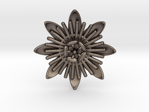 Passion Flower in Polished Bronzed Silver Steel