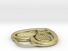 Heart And Tennis Rackets in 18K Gold Plated