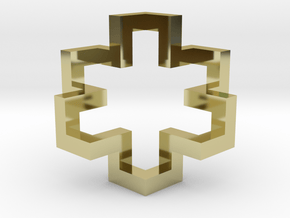 Regular Constant-torsion Polygon (++++----)^3 in 18K Gold Plated