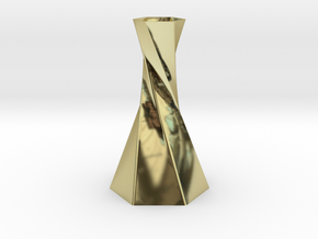 Twisted Hex Vase in 18K Gold Plated