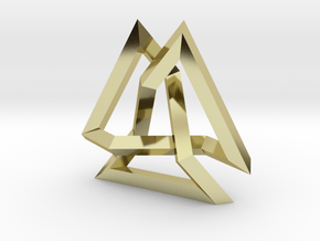 Trefoil Knot inside Equilateral Triangle (Small) in 18K Gold Plated
