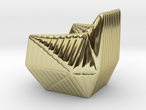 Facett-chair  - 1/2" Model in 18k Gold Plated Brass: 1:24