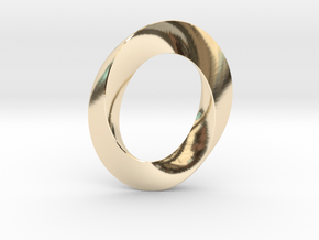 Mobius twisted ovoïde plat in 14k Gold Plated Brass