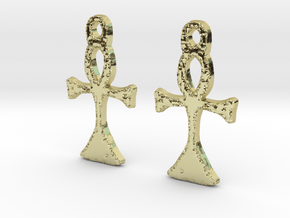 :Simple Ankh: Earrings in 18K Gold Plated