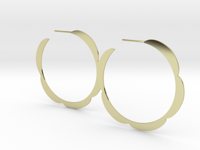 Flower hoop earrings in 18K Gold Plated