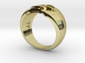 YFU Simple Logo Ring in 18K Gold Plated