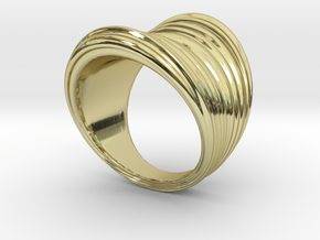 Stretch Texture Wide Ring  in 18K Gold Plated
