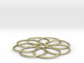 4D Circular Hypercube (tesseract) in 18K Gold Plated