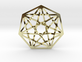 7D Hypercube Pendant 1.5" in 18K Gold Plated