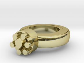 Thin Walls Fixed  Ring 20x20mm More Printable  in 18K Gold Plated