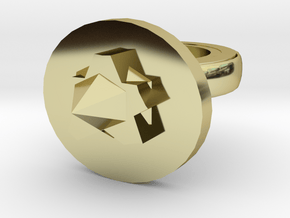 Spike Ring 20x20mm More Printable (3) in 18K Gold Plated