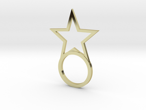 Ring With Star size 9 in 18K Gold Plated