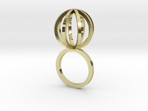 Ring With Sphere - size 9 in 18K Gold Plated