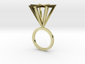 Ring With Pyramid size 9 in 18K Gold Plated