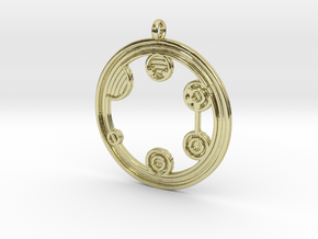 Circular Gallifreyan Pendant - 35mm in 18K Gold Plated