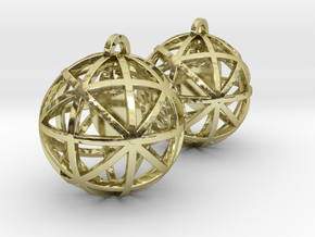 Earrings Heart In  A Sphere - 2 Pcs in 18K Gold Plated