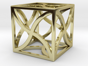 Cube "Twirl" 1"x1"x1" in 18K Gold Plated