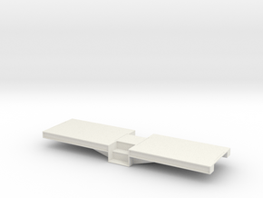 1:32 Narrow Gauge, Centre Entrance, Coach Chassis in White Natural Versatile Plastic